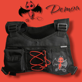 Bolso pechero para celular y grabación, Diseño DEMON